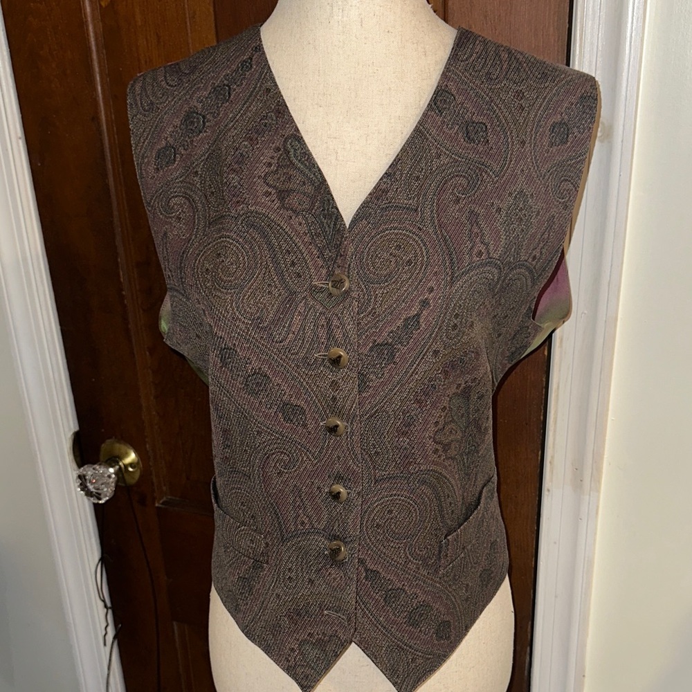 Henry Cottons Paisley Button-Up Vest
